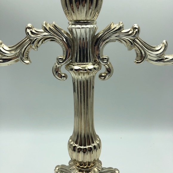 F.B. Rogers silver plated 3 light breakdown candelabra, original box